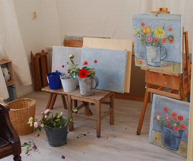 Marjan de Glopper Atelier met bloemen atelier marjan de glopper studio