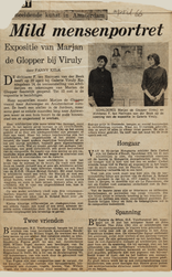 Marjan de Glopper recensie Fanny Kelk  expositie Galerie Viruly 1966